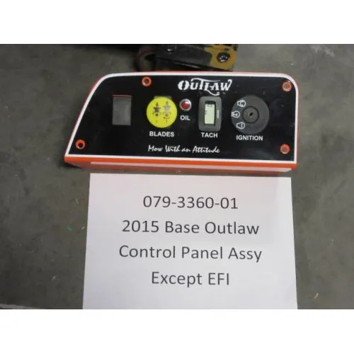 079-3360-01 – 2015-2018 Outlaw/XP Control Panel Assembly (Without Deck lift Switch)