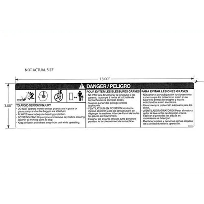 Gravely Sno-thro And Lawn Mower Decal, Caution Grass Pump