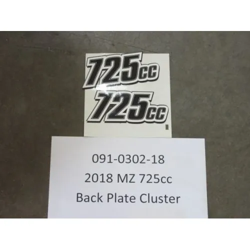 091-0302-18 – 2018-2022 MZ 725cc Back Plate Cluster
