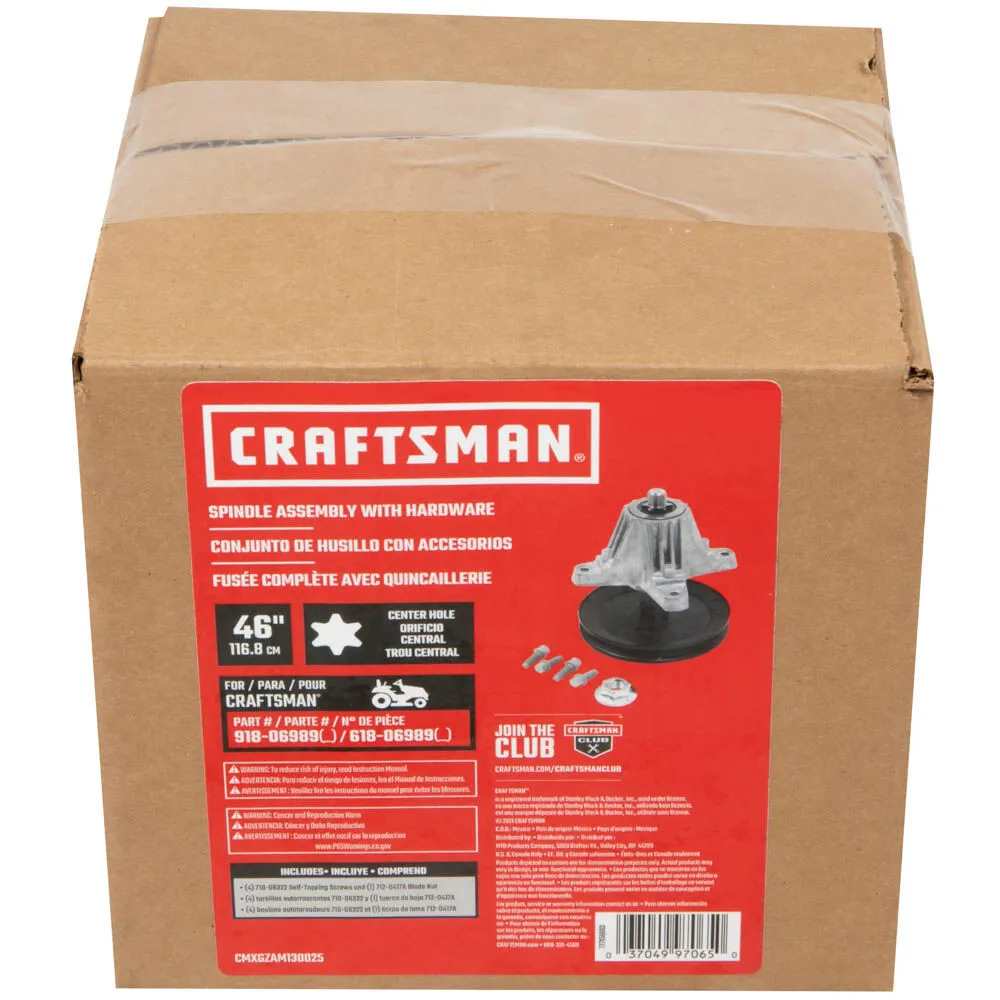 46-inch Spindle Assembly with Hardware – CMXGZAM130025